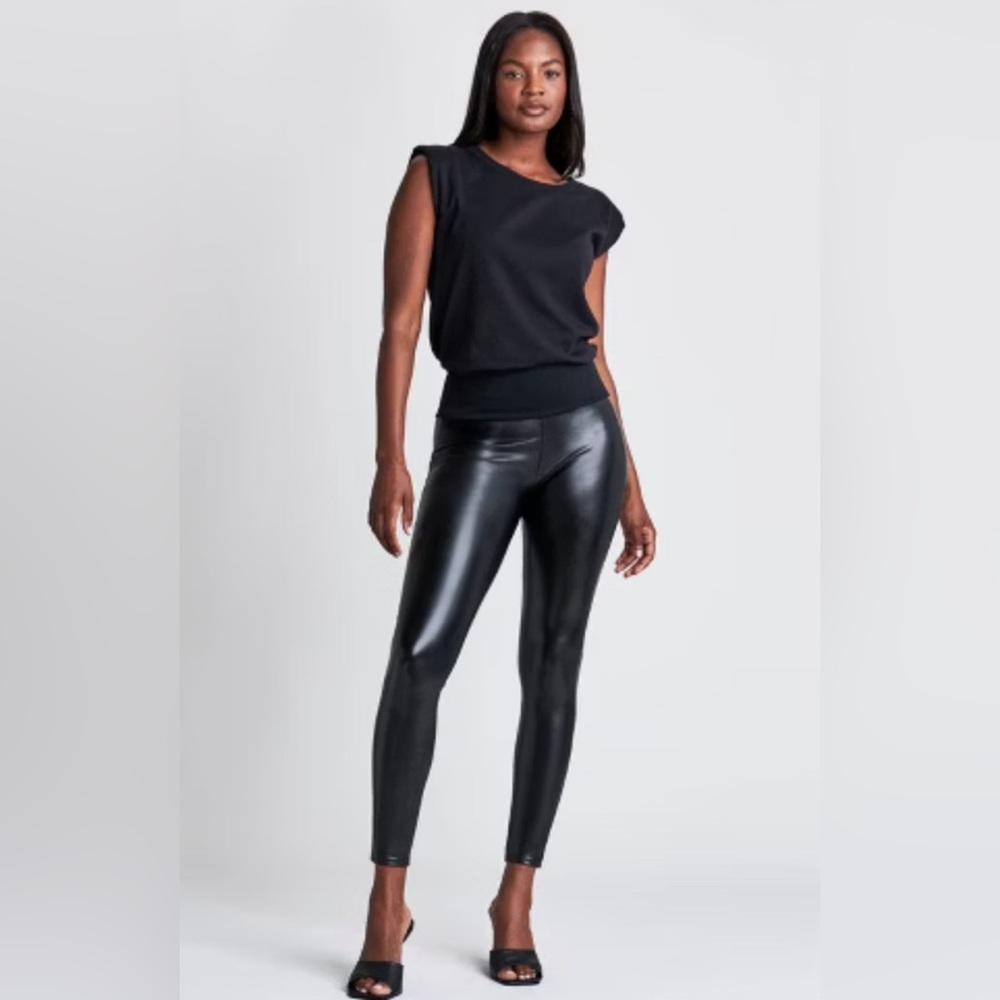 Serra Faux Leather Leggings / Wet Look Leggings Size Small - Picture 1 of 7